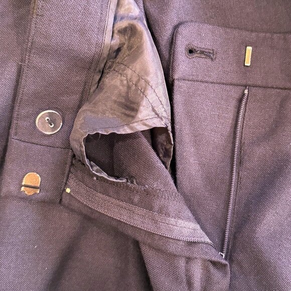 Jones New York Stretch Flat Front Navy Trouser Dress Pants Size 12 - Picture 6 of 7